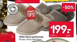 Rusta Tøfler Hera og Herman tilbud