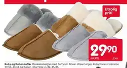 Rusta Ruby og Ruben tøfler tilbud
