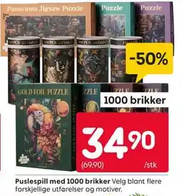 Rusta Puslespill med 1000 brikker tilbud