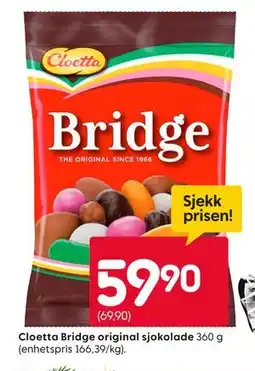 Rusta Cloetta Bridge original sjokolade tilbud
