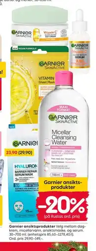 Rusta Garnier ansiktsprodukter tilbud