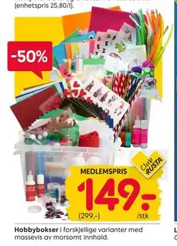 Rusta Hobbybokser, Medlemspris tilbud