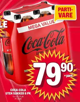 Coop Extra Coca-cola uten sukker 6 pk tilbud