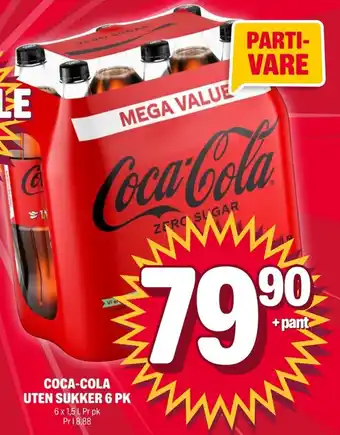 Coca-cola uten sukker 6 pk