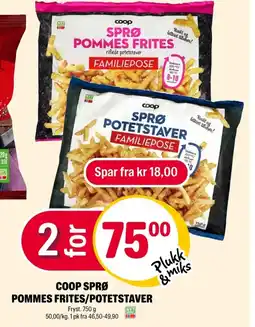 Coop Extra Coop sprø pommes frites/potetstaver tilbud