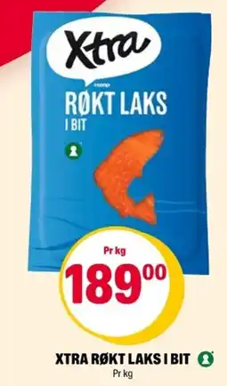 Coop Extra Xtra røkt laksi bit pr kg tilbud