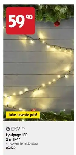 Jula Lysslynge LED 5 m IP44,100 varmhvite LED-pærer tilbud