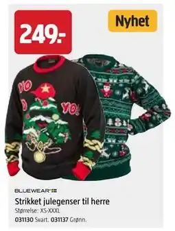 Jula Strikket julegenser til herre tilbud