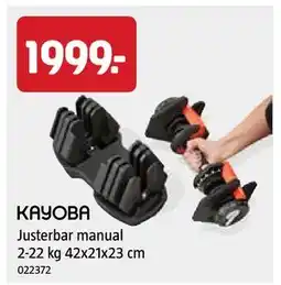 Jula Justerbar manual 2-22 kg 42x21x23 cm tilbud