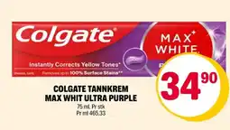Coop Extra Colgate tannkrem max whit ultra purple tilbud