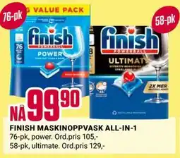 Europris FINISH MASKINOPPVASK ALL-IN-1 tilbud
