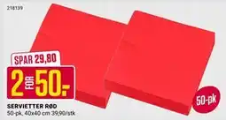 Europris SERVIETTER RØD tilbud