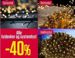 Europris Alle lyslenker og systemlys! tilbud