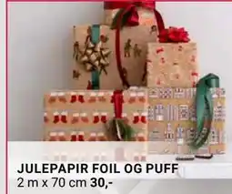 Europris JULEPAPIR FOIL OG PUFF, Medlemspris tilbud