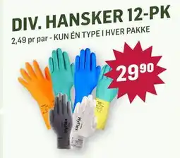 Holdbart Div. Hansker 12-pk tilbud