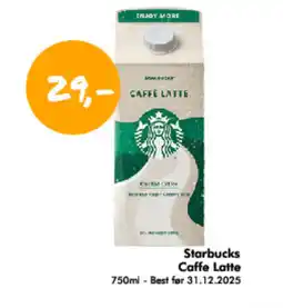 Havaristen STARBUCKS Caffe latte tilbud