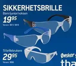 Thansen SIKKERHETSBRILLE tilbud