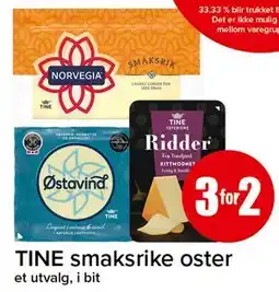 Spar TINE smaksrike oster tilbud