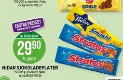 Kiwi NIDAR SJOKOLADEPLATER tilbud