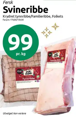 Nærbutikken Folkets Fersk Svineribbe tilbud