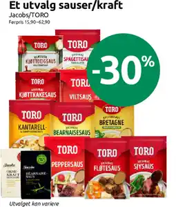 Nærbutikken Et utvalg sauser/kraft tilbud