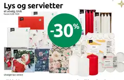 Nærbutikken Unik Lys og servietter tilbud