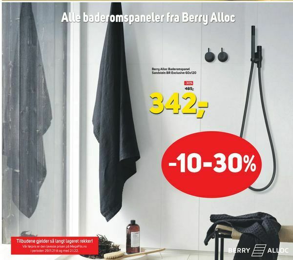Megaflis Berry Alloc Baderomspanel Sandstein BR Exclusive 60x120 tilbud
