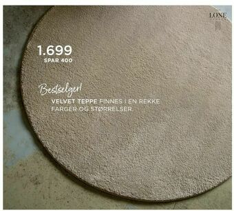 Møbelringen Velvet teppe tilbud
