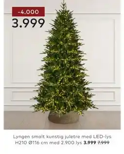 Skeidar Lyngen smalt kunstig juletre med LED-lys tilbud
