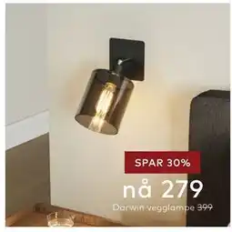 Skeidar Darwin vegglampe tilbud