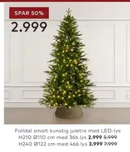 Skeidar Folldal smalt kunstig juletre med LED-lys tilbud