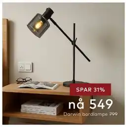 Skeidar Darwin bordlampe tilbud