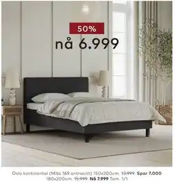 Skeidar Oslo kontinental (Mito 169 antrasitt) 150x200cm tilbud