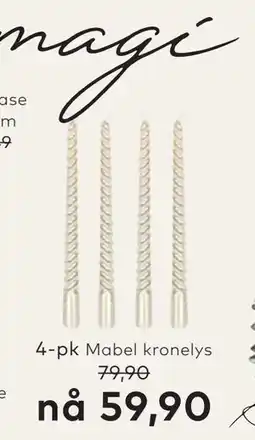 Skeidar 4-pk. Mabel kronelys tilbud