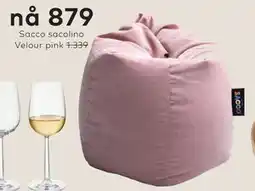 Skeidar Sacco sacolino Velour pink tilbud