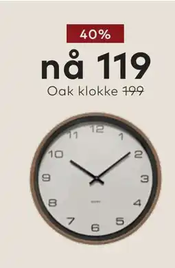 Skeidar Oak klokke tilbud