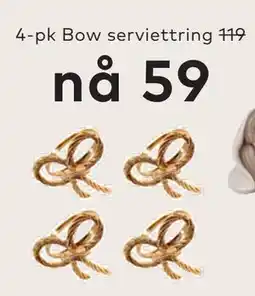 Skeidar 4-pk Bow serviettring tilbud