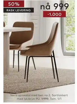 Skeidar Nero spisestol tilbud