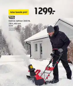 Jula Elektrisk snøfreser 2000 W, 230 V, 460 mm tilbud