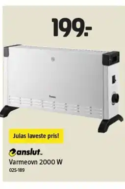 Jula Varmeovn 2000 W tilbud