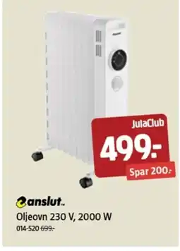 Jula Oljeovn 230 V, 2000 W tilbud