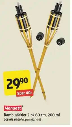 Jula Bambusfakler 2-pk 60 cm tilbud