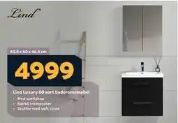 Megaflis Lind Luxury 60 sort baderomsmøbel tilbud