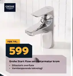 Megaflis Grohe Start Flow servantarmatur krom tilbud