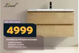Megaflis Lind Natural 100 baderomsmøbel tilbud
