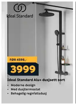 Megaflis Ideal Standard Alu+ dusjsett sort tilbud