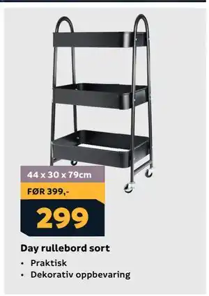 Megaflis Day rullebord sort tilbud