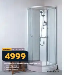 Megaflis Celeste Eccellenza buet dusjkabinett matt krom tilbud