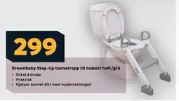 Megaflis Dreambaby Step-Up barnetrapp til toalett hvit/grå tilbud