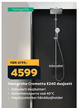 Megaflis Hansgrohe Crometta E240 dusjsett tilbud